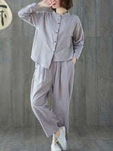 Loose Striped Comfortable Cotton Suits